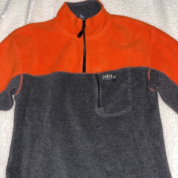 GAP Youth XXL 1/4 Zip Jacket Orange & Gray - Picture 2 of 8